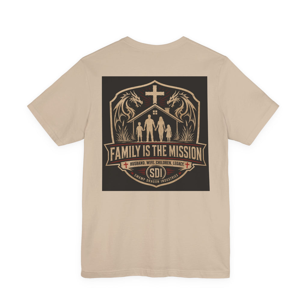 Family Is The Mission T-Shirt | Christian Cross, Family Silhouette, Faith Emblem