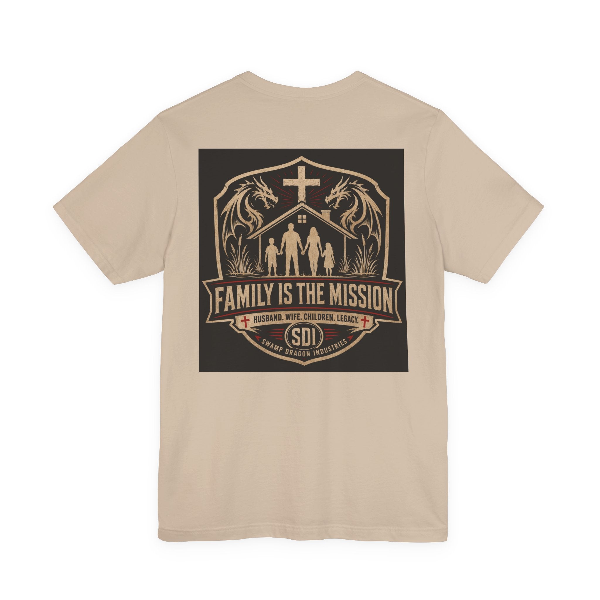 Family Is The Mission T-Shirt | Christian Cross, Family Silhouette, Faith Emblem