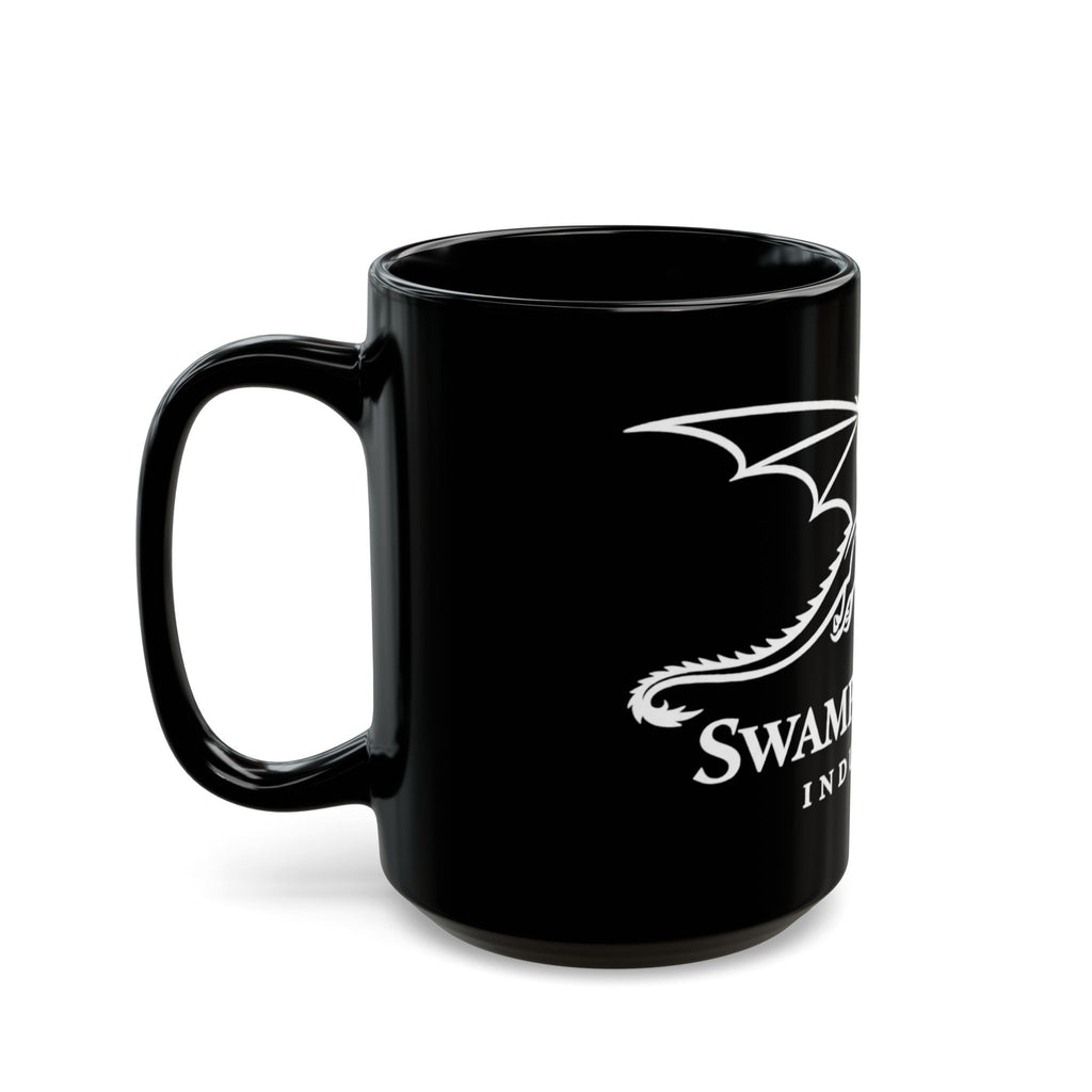 Swamp Dragon Industries Smooth line logo Mug | Black ceramic coffee mug, 11oz or 15oz
