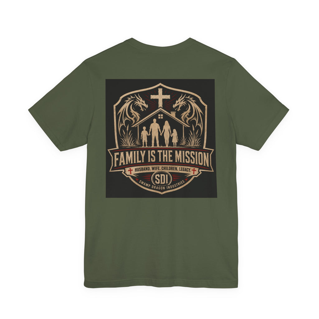 Family Is The Mission T-Shirt | Christian Cross, Family Silhouette, Faith Emblem