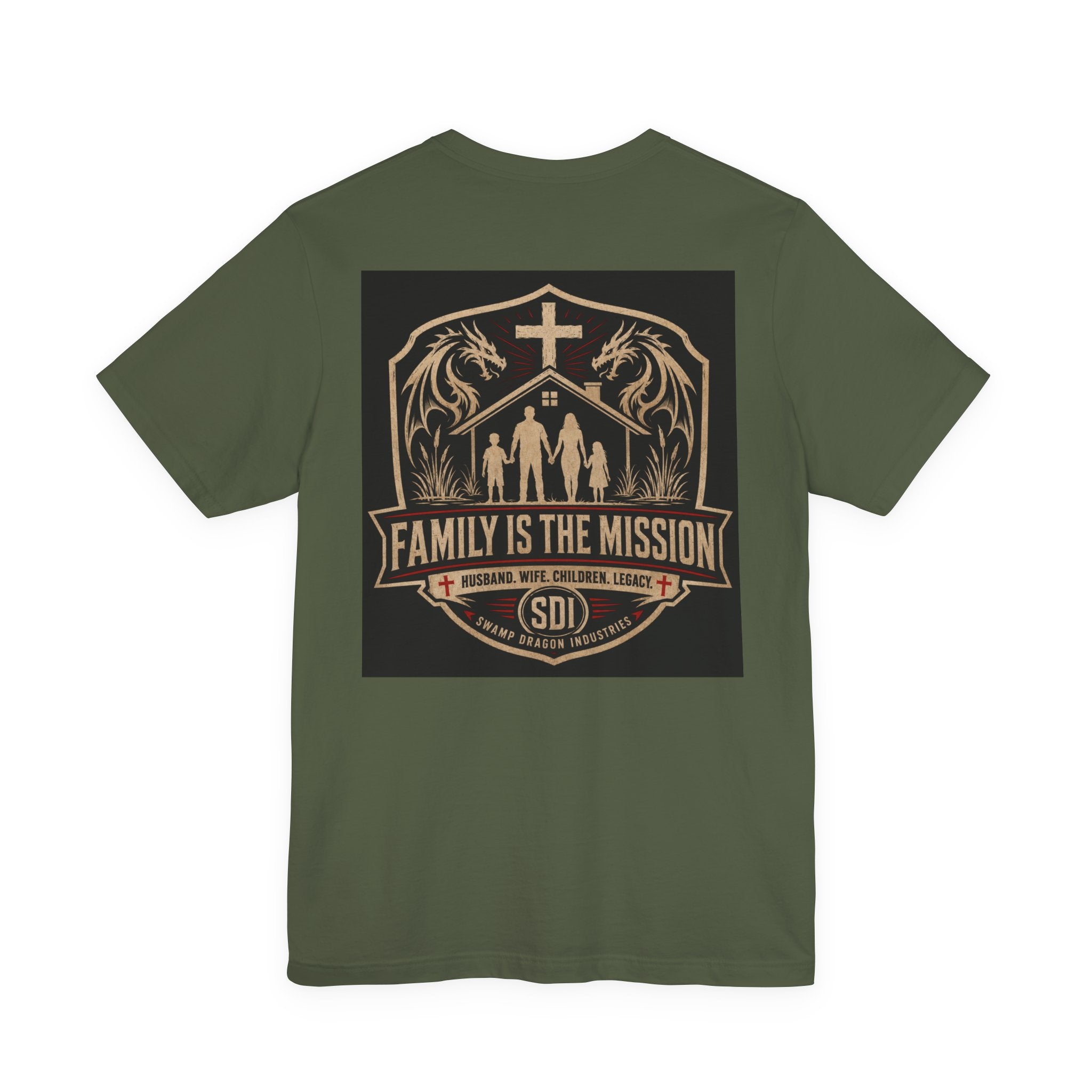 Family Is The Mission T-Shirt | Christian Cross, Family Silhouette, Faith Emblem