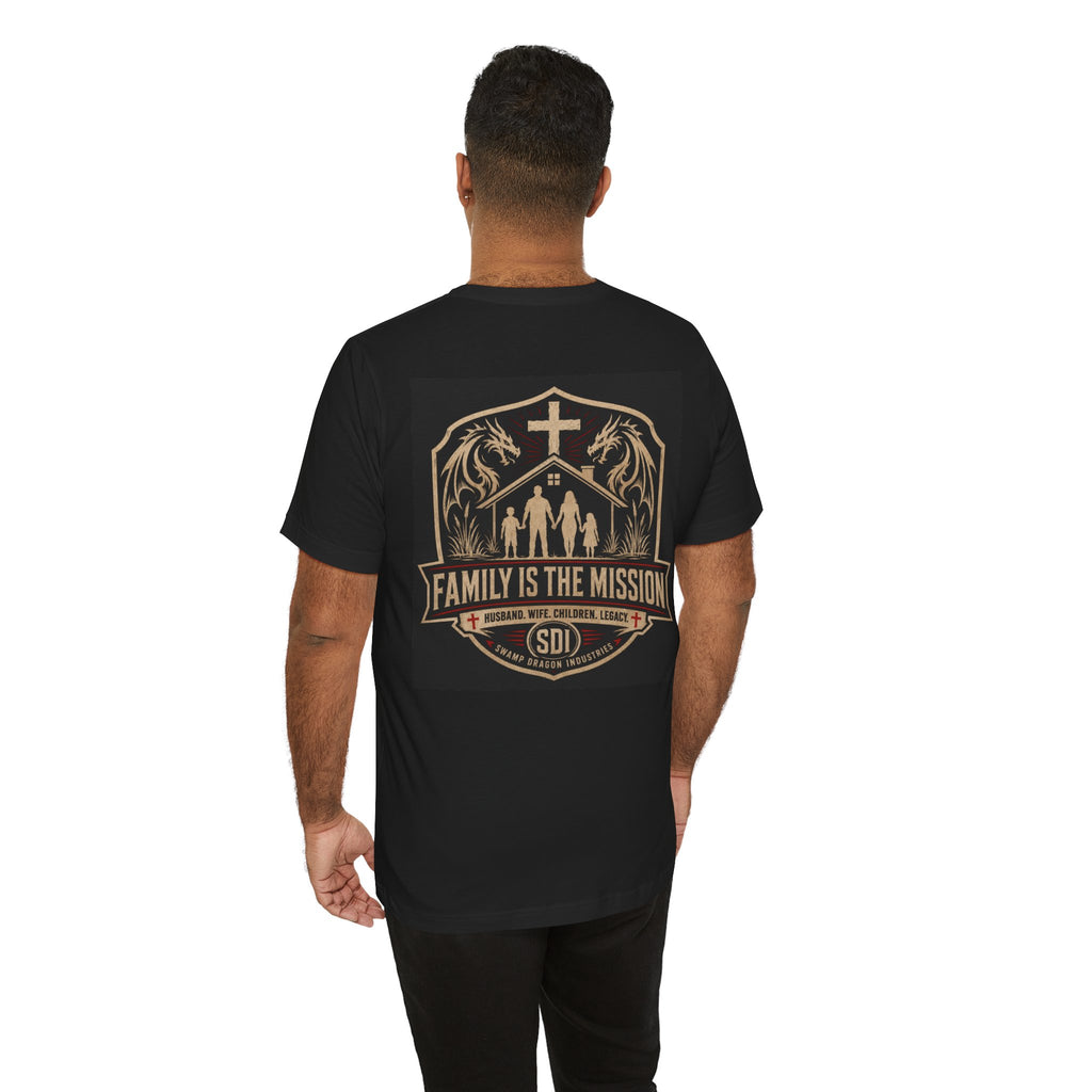 Family Is The Mission T-Shirt | Christian Cross, Family Silhouette, Faith Emblem