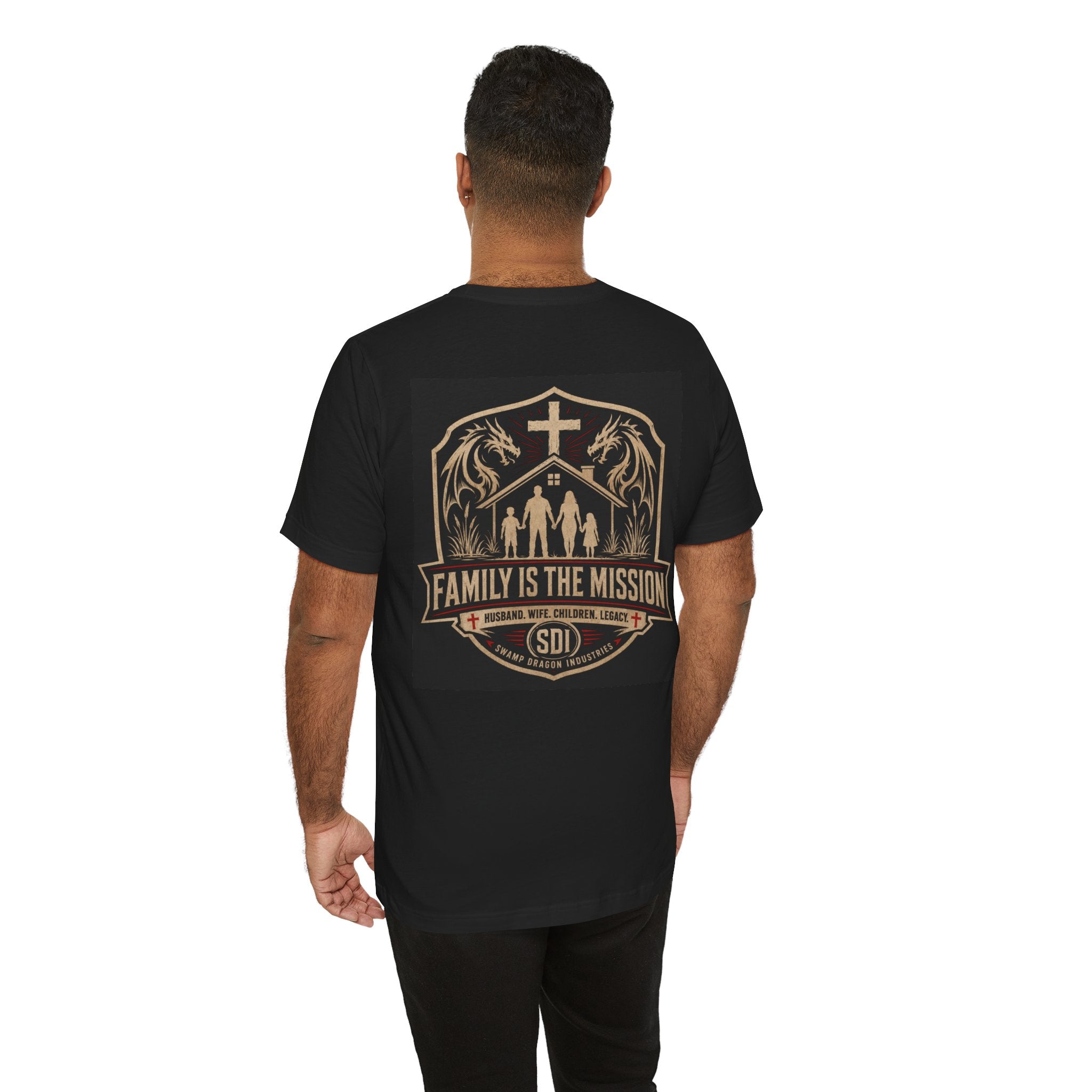 Family Is The Mission T-Shirt | Christian Cross, Family Silhouette, Faith Emblem