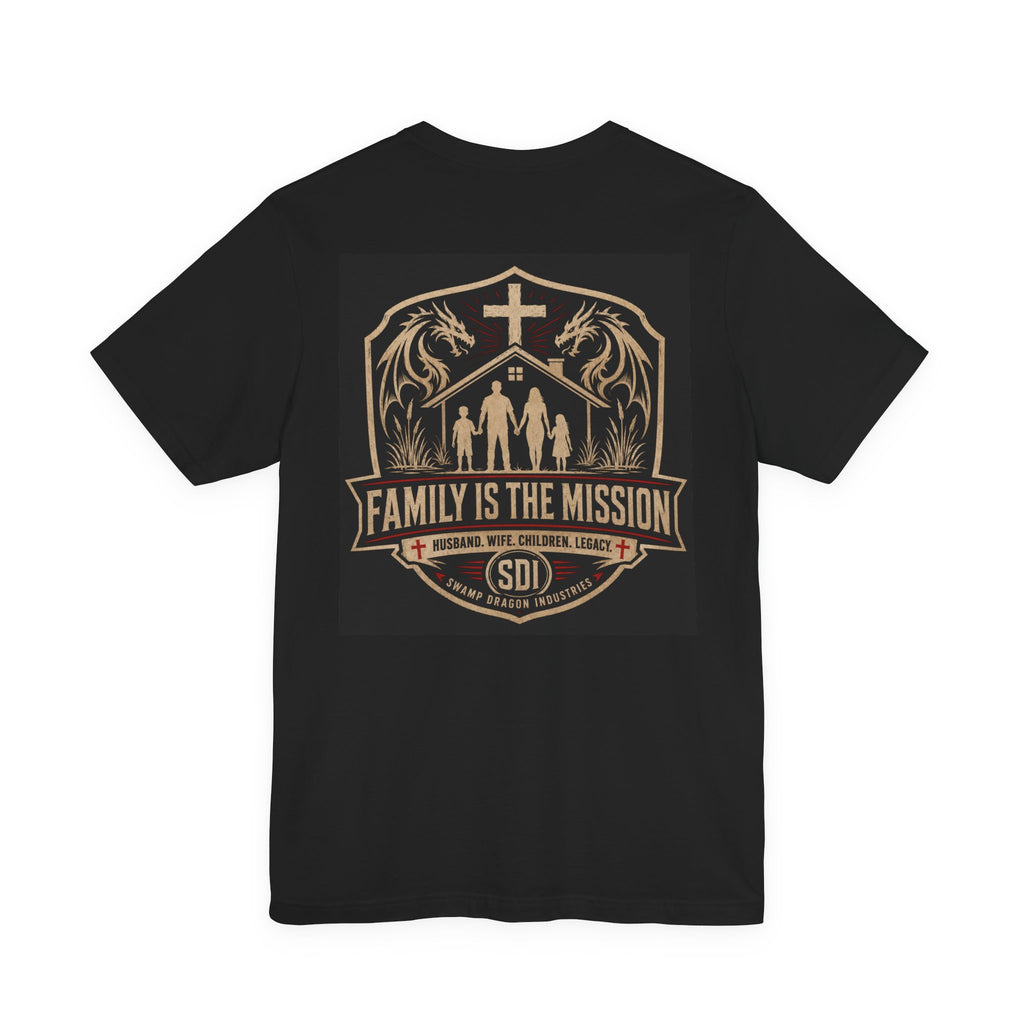 Family Is The Mission T-Shirt | Christian Cross, Family Silhouette, Faith Emblem