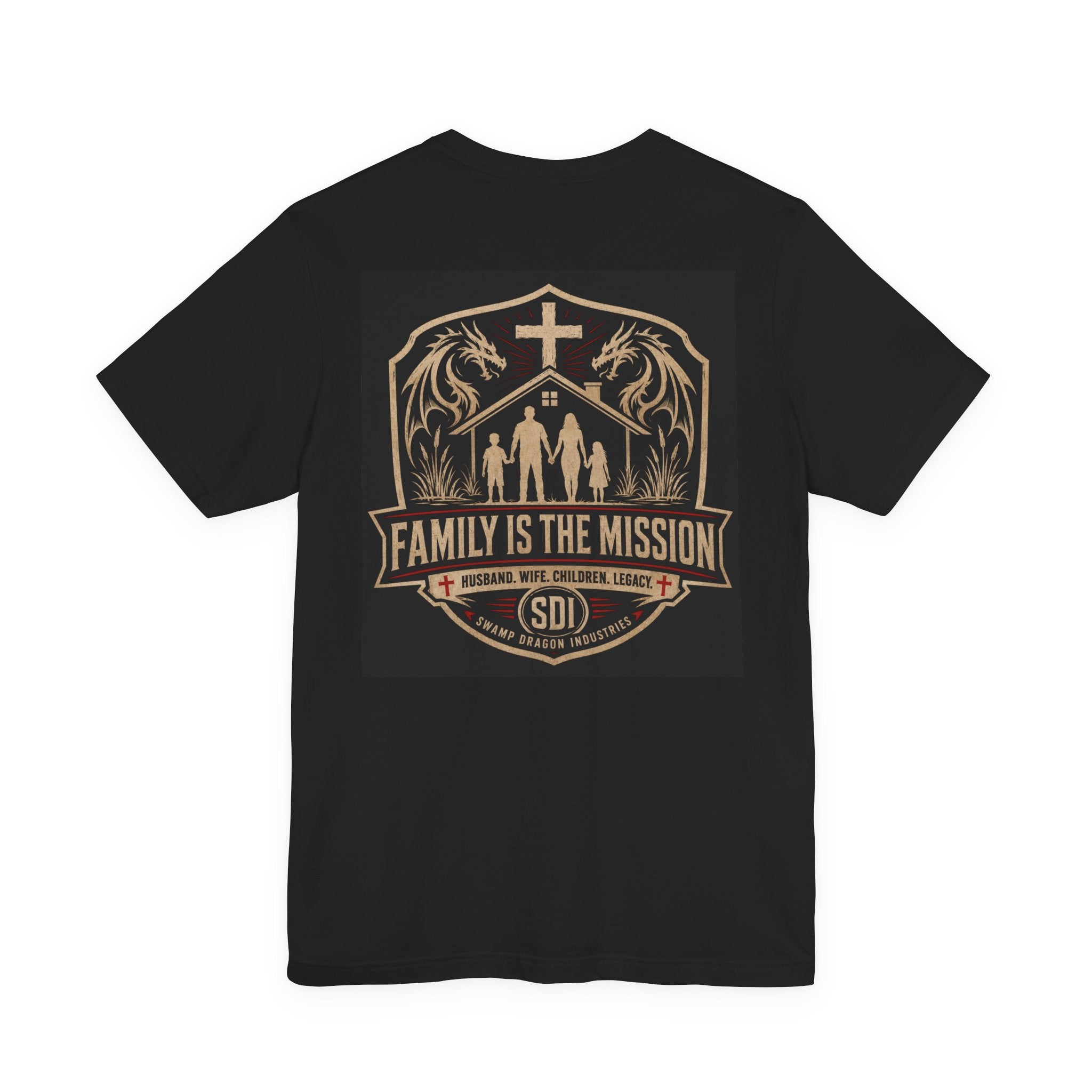 Family Is The Mission T-Shirt | Christian Cross, Family Silhouette, Faith Emblem