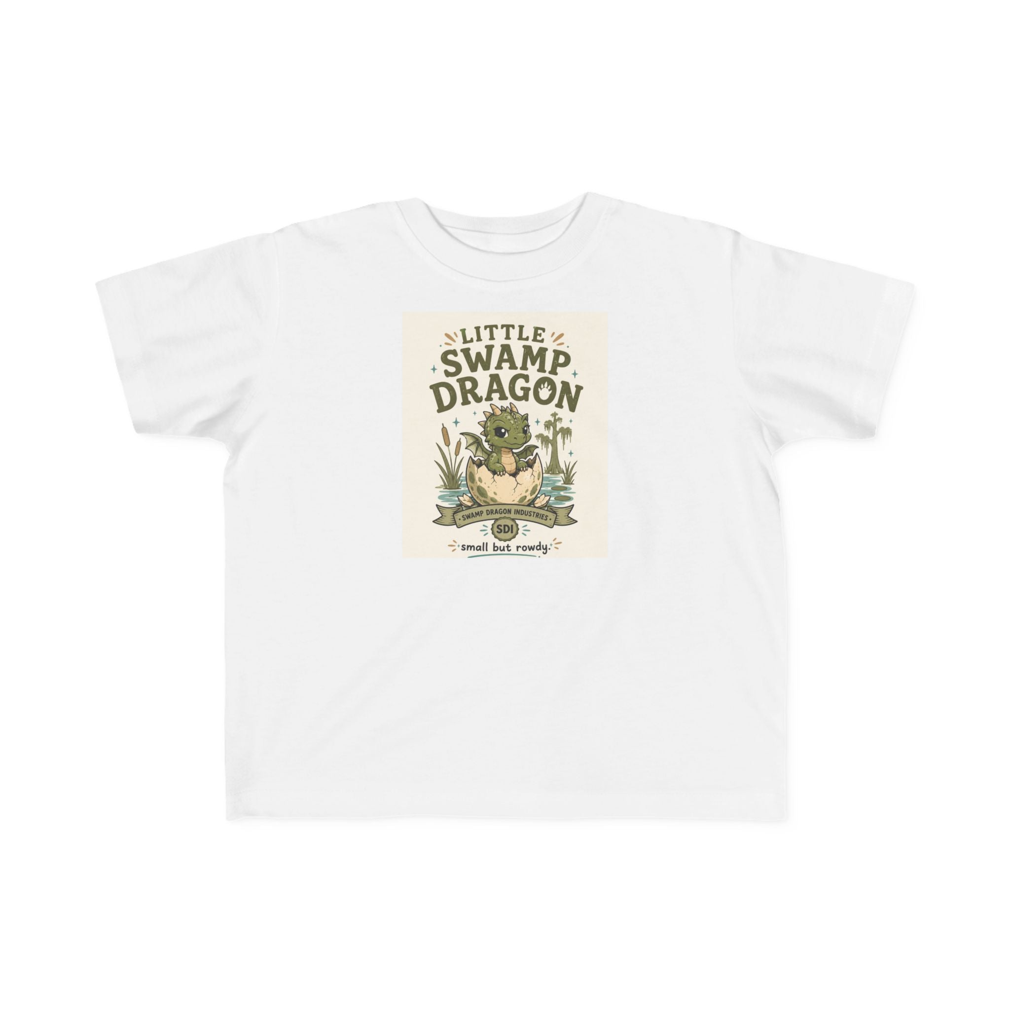 Little Swamp Dragon toddler tee | cute dragon illustration, nature scene
