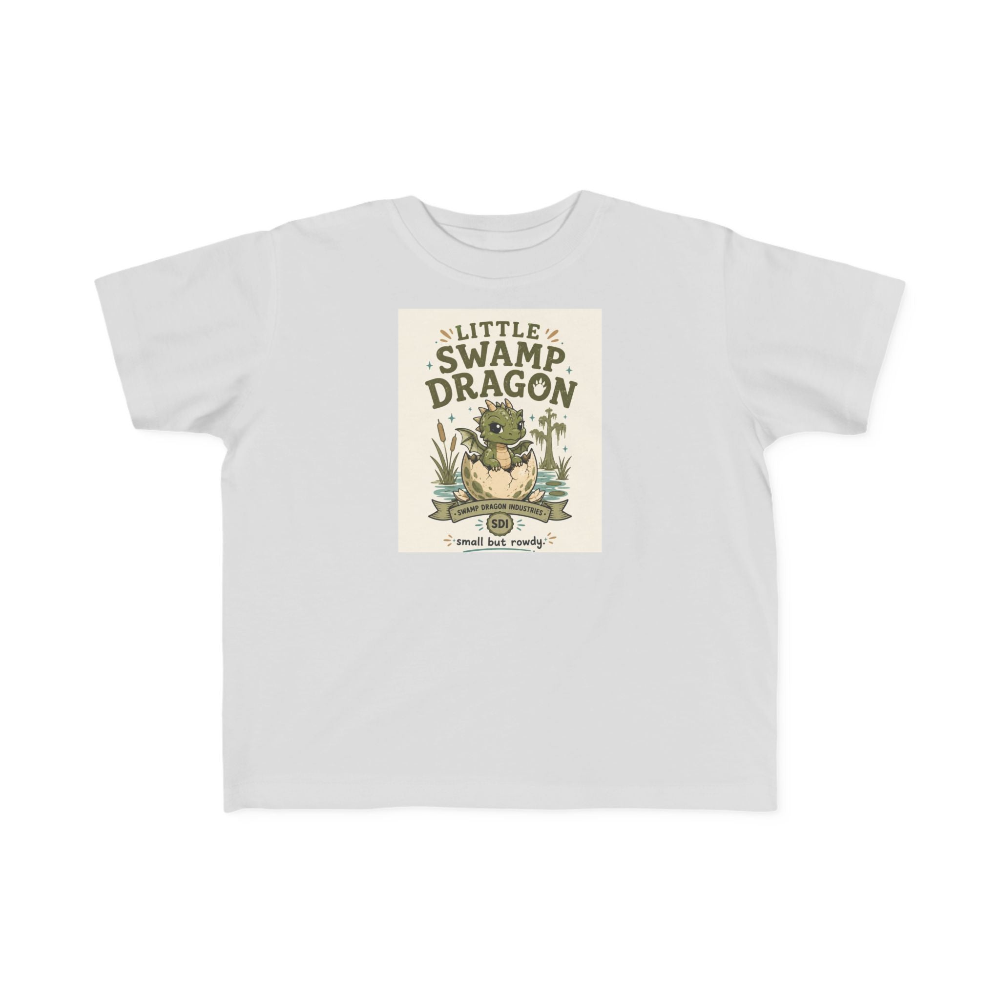 Little Swamp Dragon toddler tee | cute dragon illustration, nature scene