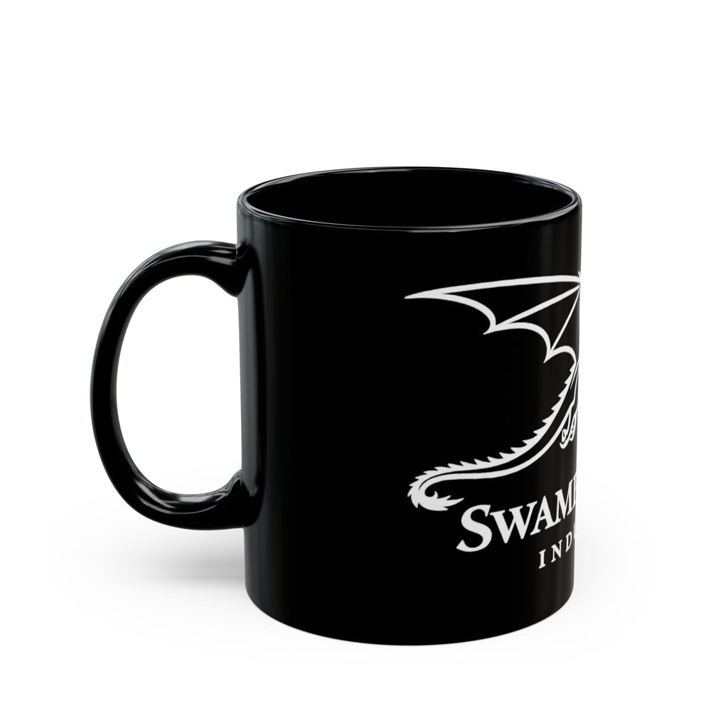 Swamp Dragon Industries Smooth line logo Mug | Black ceramic coffee mug, 11oz or 15oz
