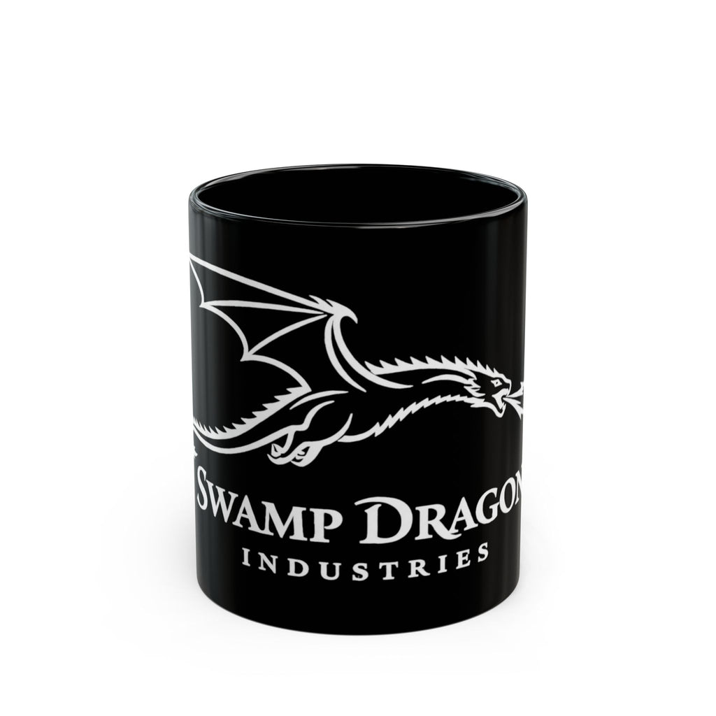 Swamp Dragon Industries Smooth line logo Mug | Black ceramic coffee mug, 11oz or 15oz