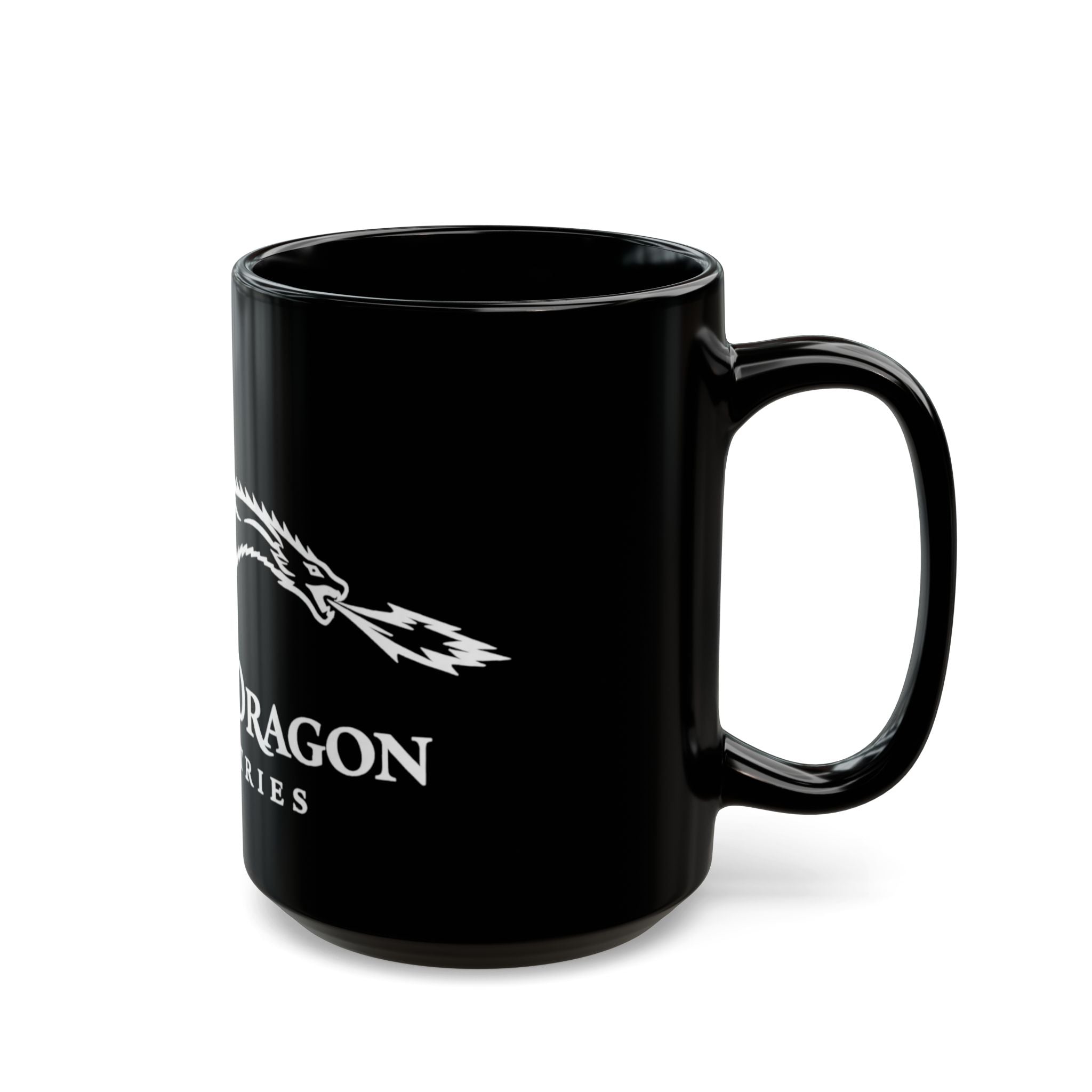 Swamp Dragon Industries Smooth line logo Mug | Black ceramic coffee mug, 11oz or 15oz