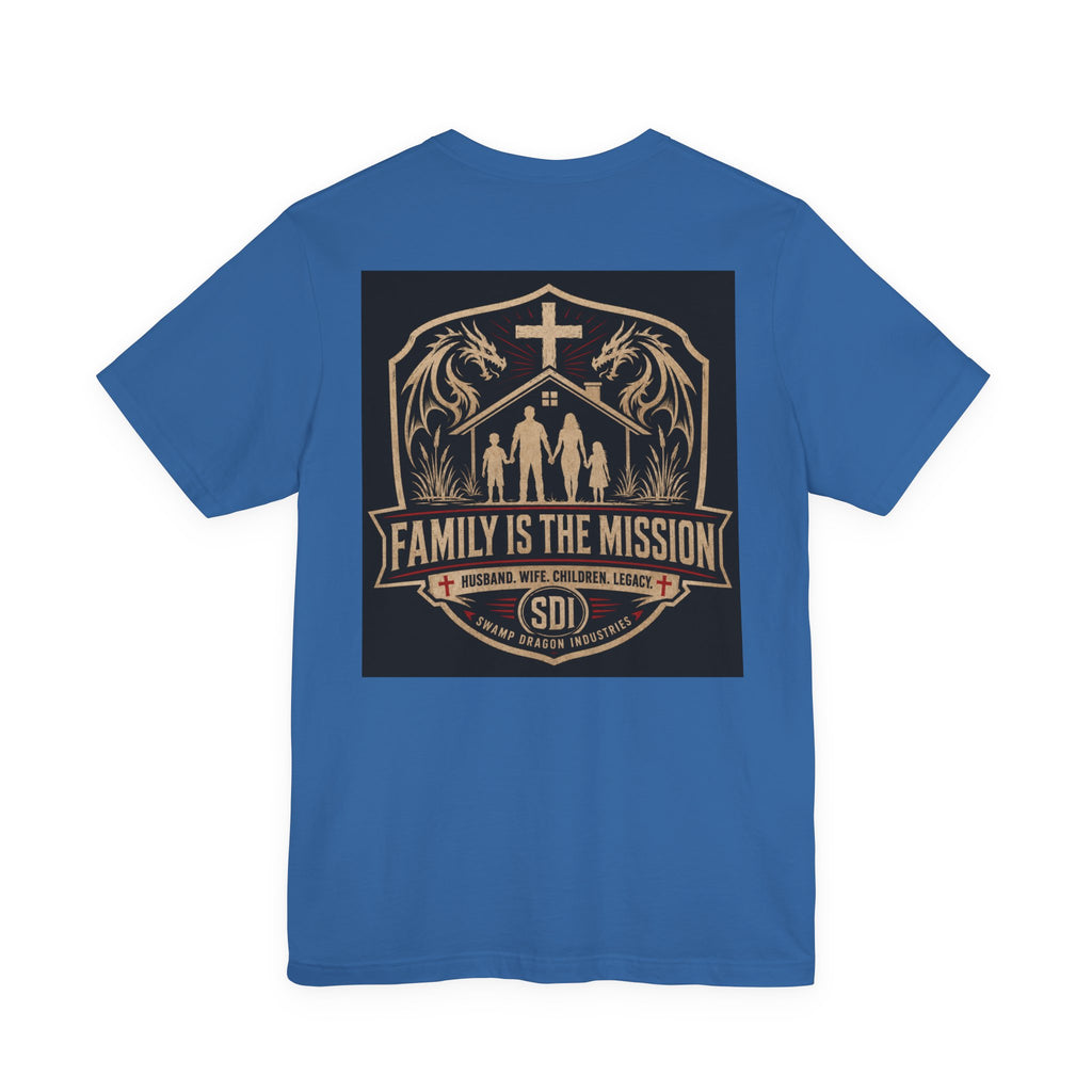 Family Is The Mission T-Shirt | Christian Cross, Family Silhouette, Faith Emblem