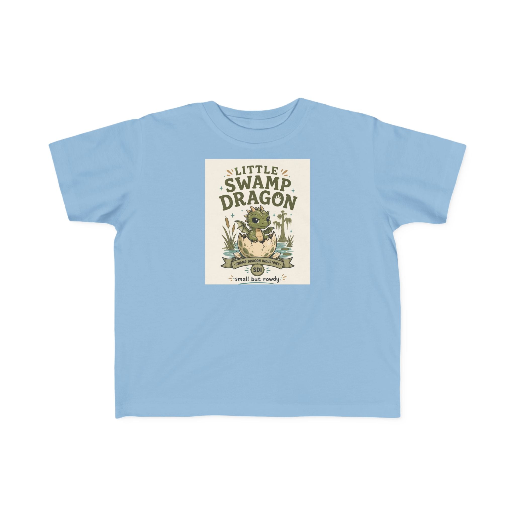 Little Swamp Dragon toddler tee | cute dragon illustration, nature scene