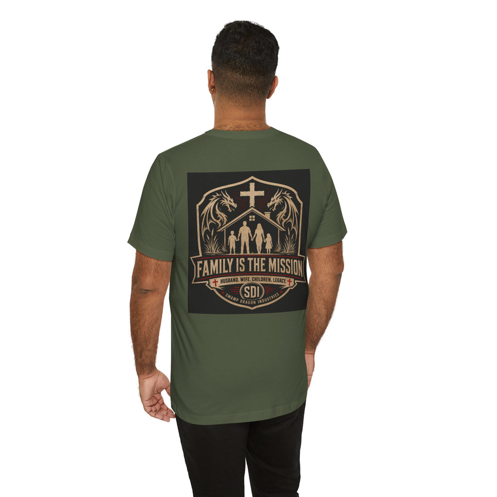 Family Is The Mission T-Shirt | Christian Cross, Family Silhouette, Faith Emblem