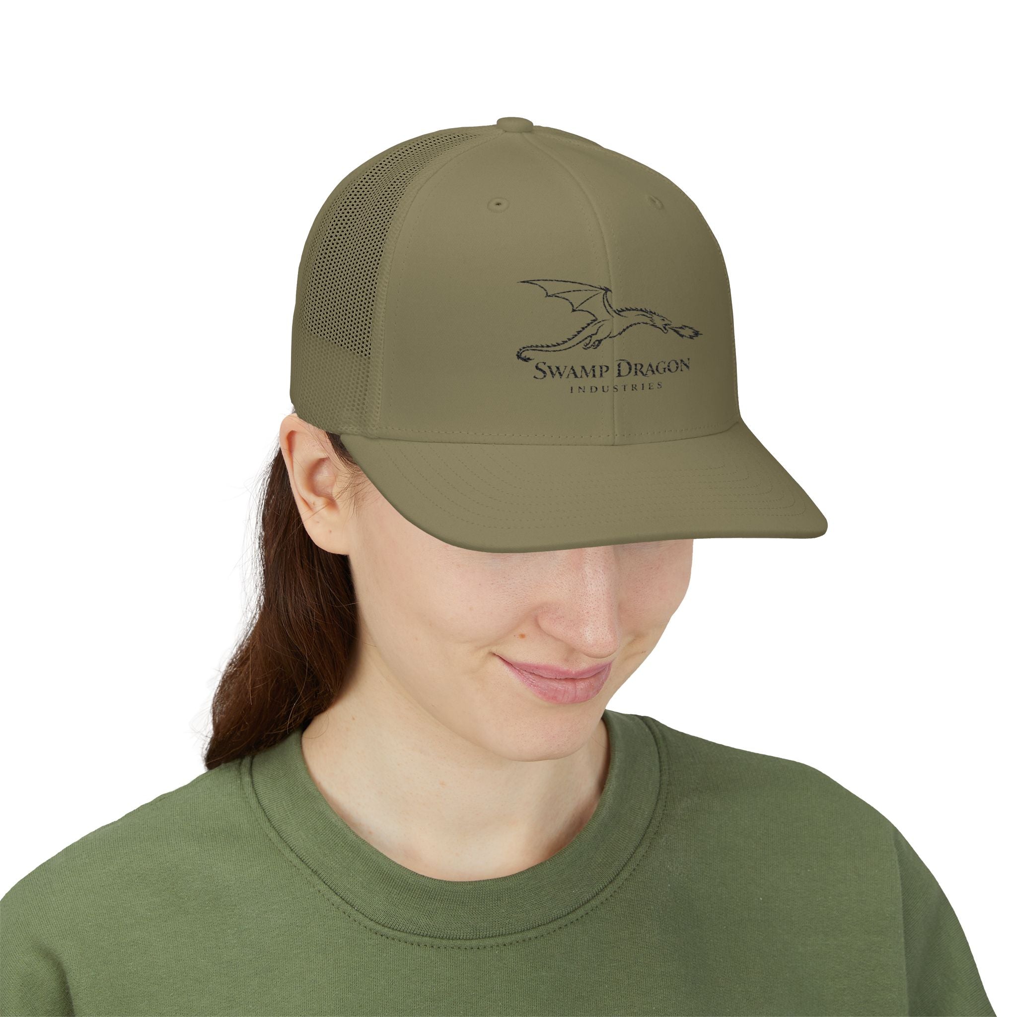 Flying Dragon Logo Snapback Trucker Cap | Mesh Back Hat