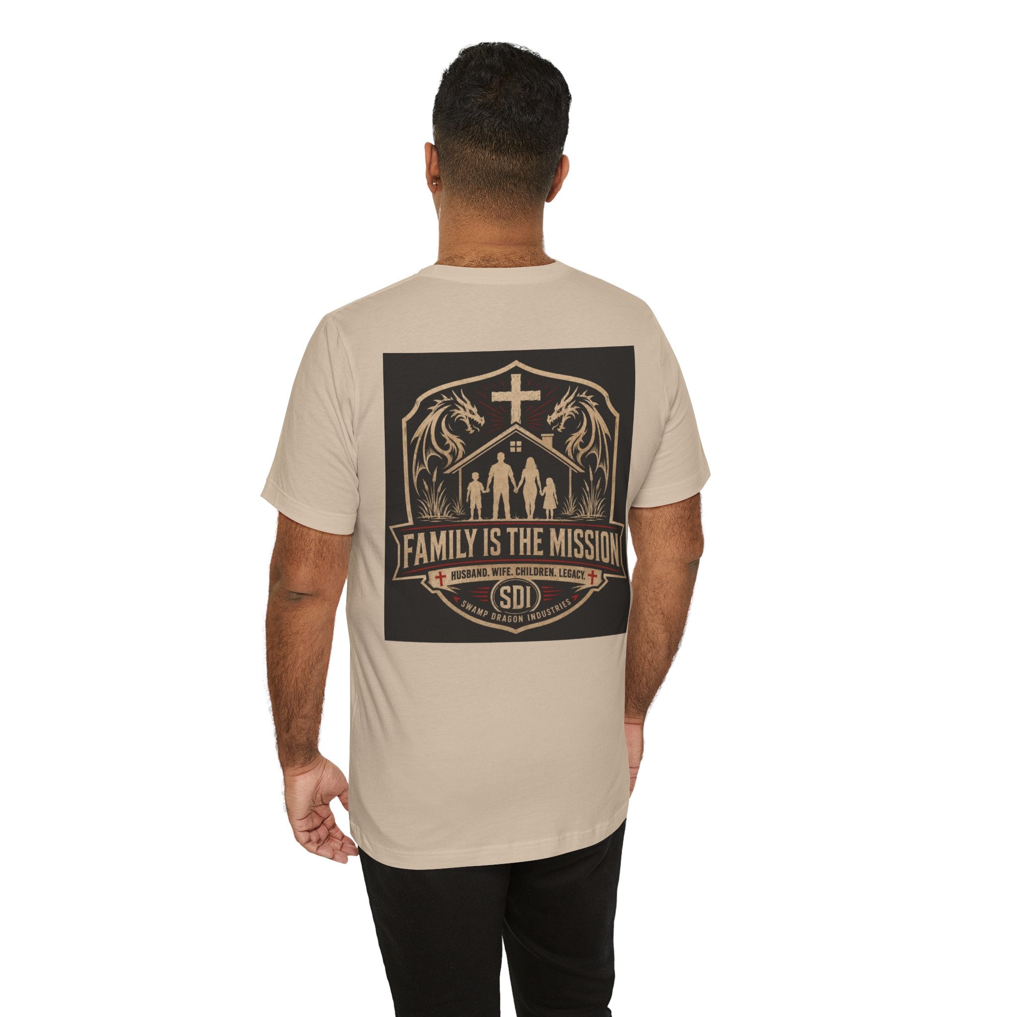Family Is The Mission T-Shirt | Christian Cross, Family Silhouette, Faith Emblem
