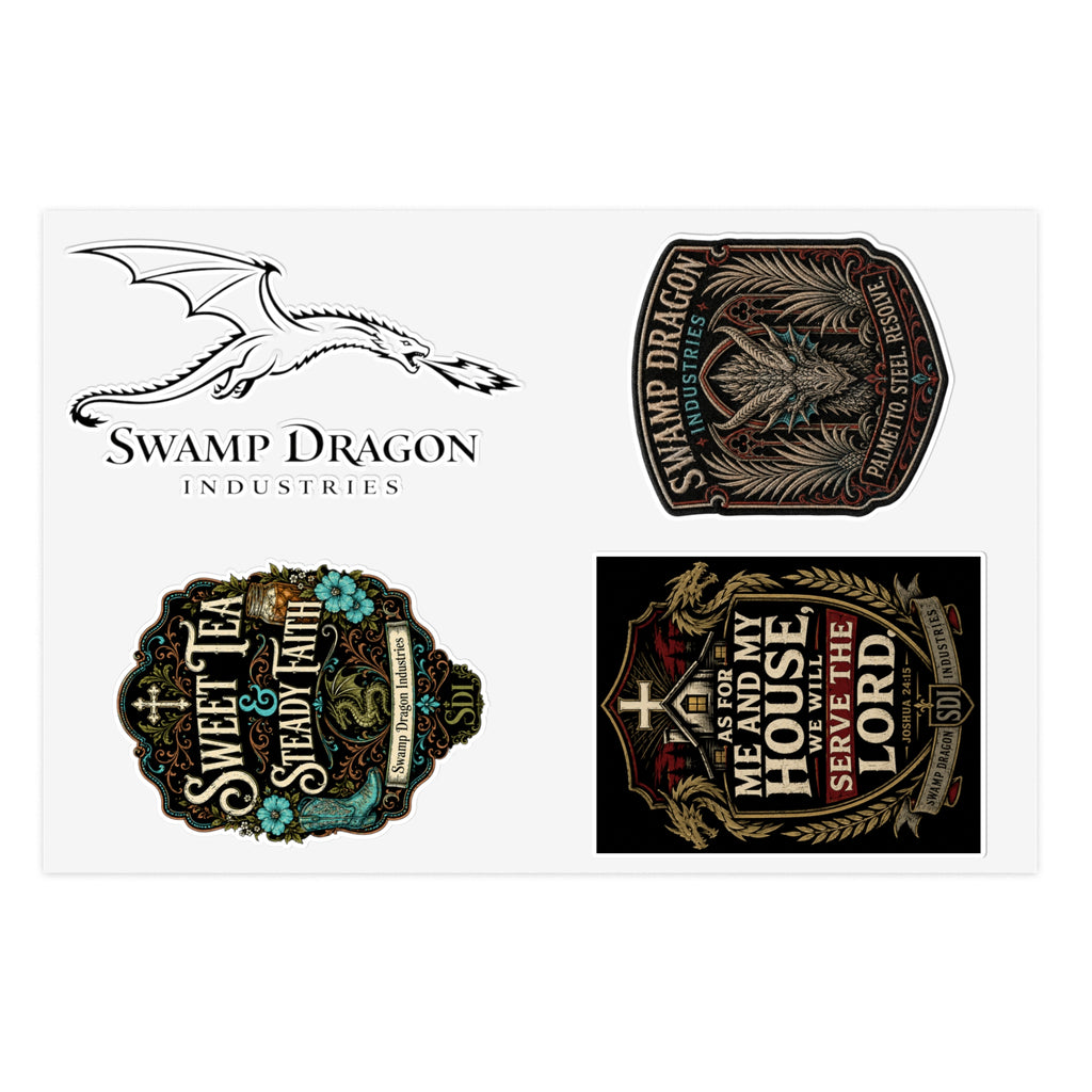 Swamp Dragon Industries Sticker Sheet | Southern Faith Tactical Outdoor Vinyl Decals